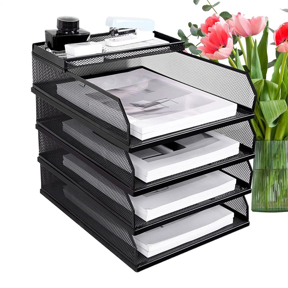 Desktop Paper Organizer, Vertical Sliding File Holder