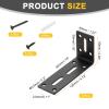 QUARKZMAN 2-Pack Adjustable L-Shaped Corner Brackets, Black, with Screws view 2