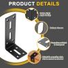 QUARKZMAN 2-Pack Adjustable L-Shaped Corner Brackets, Black, with Screws view 3
