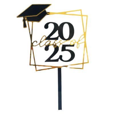 Class of 2025 Acrylic Graduation Cupcake Toppers