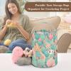 Crochet Yarn Bag, Green Cactus with Pink Flowers view 4