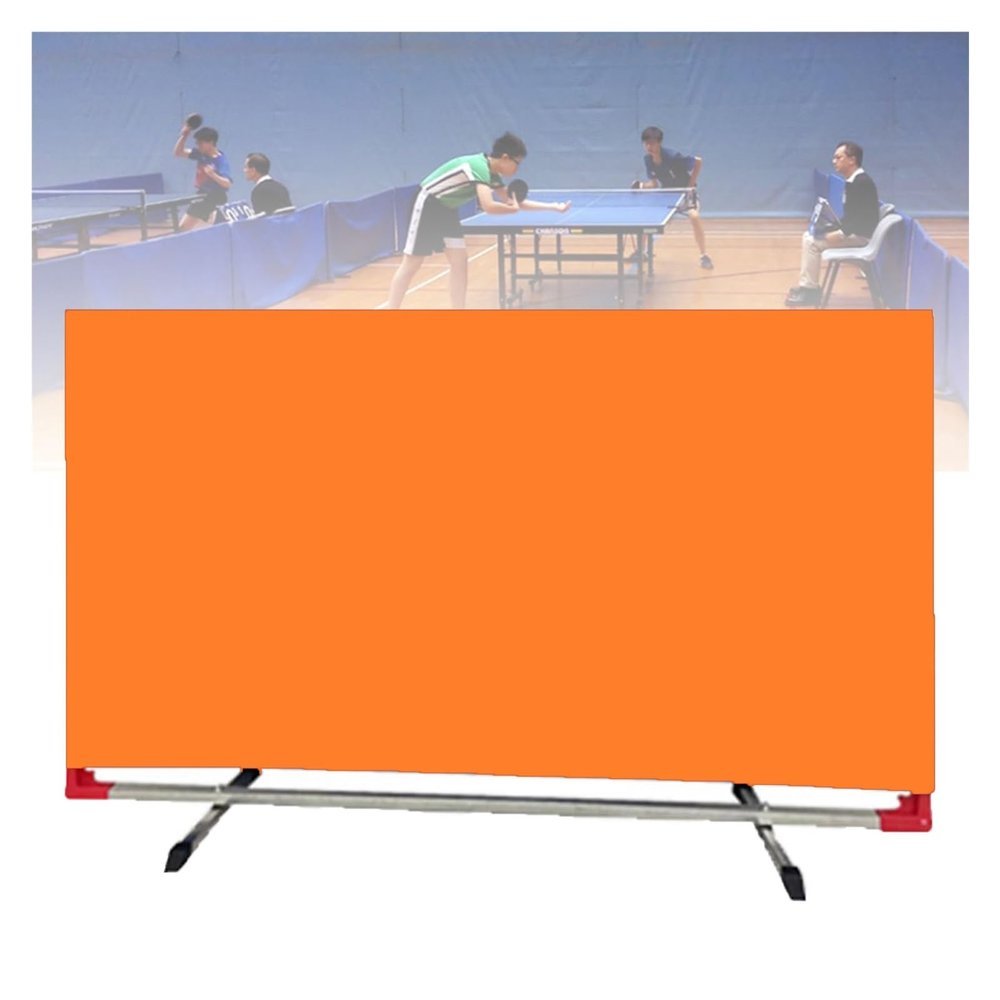 YINMAN Table Tennis Barrier, Foldable Ping-Pong Table Fence, Portable Temporary Divider for Indoor and Outdoor Use (Orange, 140 x 80 cm, 1 Piece)