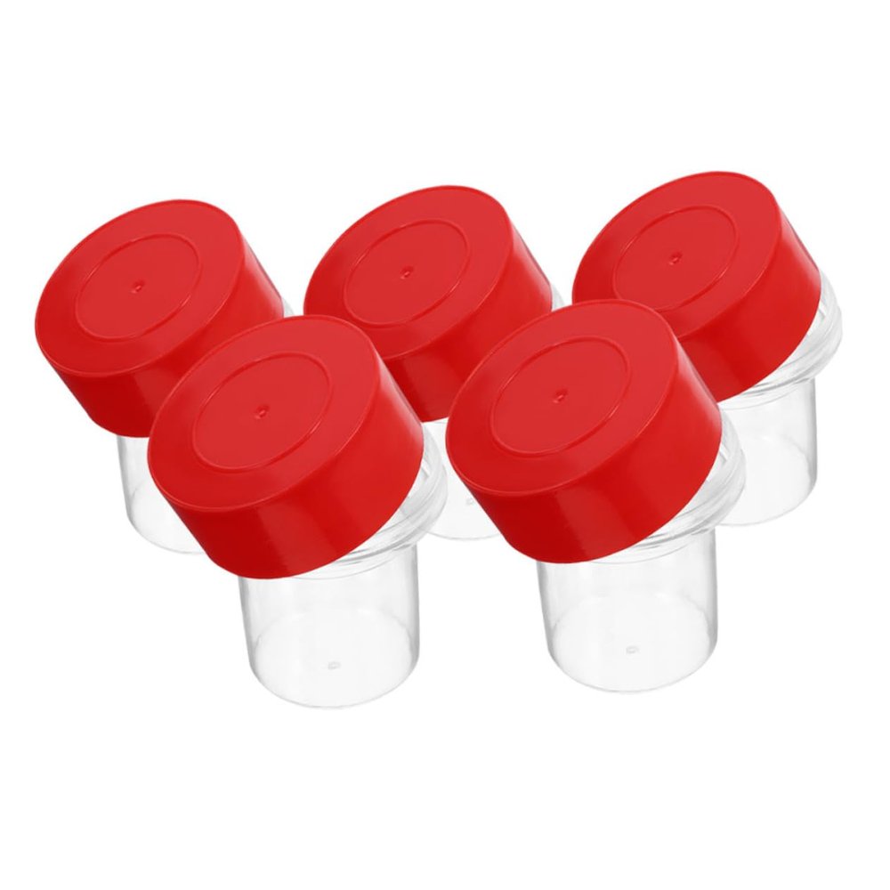 Round Plastic Stamp Box for School and Office, 5-Pack