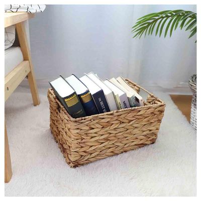 GUOXIAD Woven Storage Basket with Handles, Natural Grass, Large