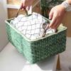 GUOXIAD Woven Storage Basket with Handles, Natural Grass, Large view 2