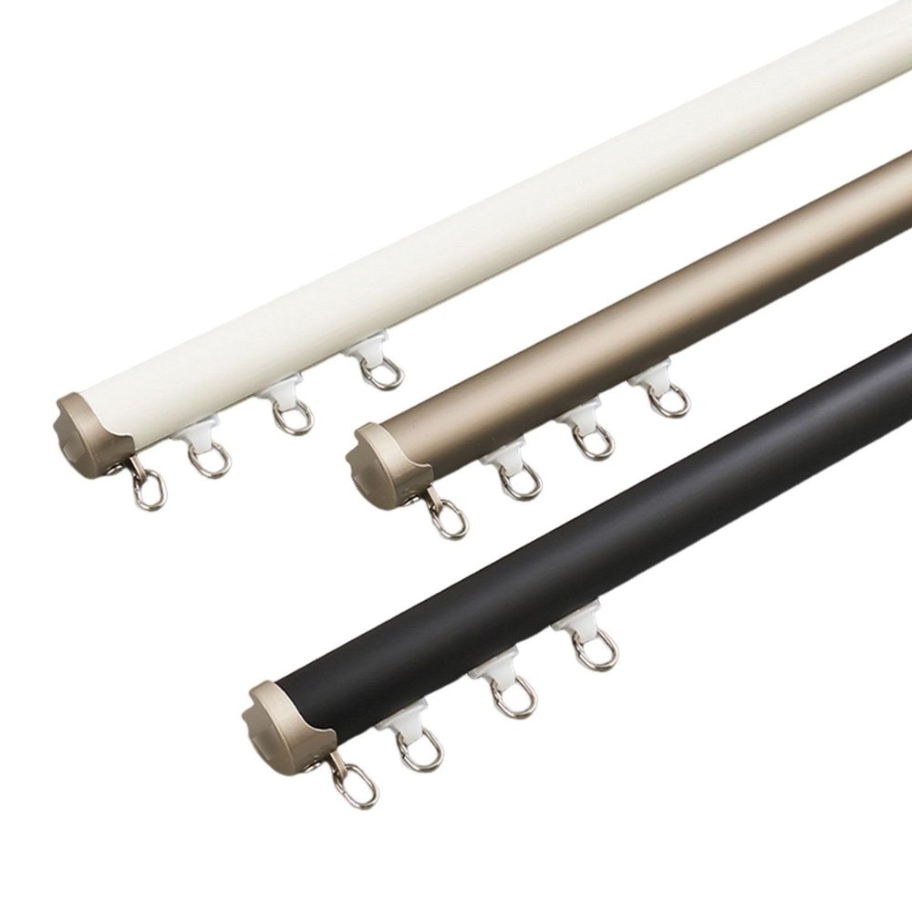 Ceiling-Mounted Room Divider Curtain Track, Heavy-Duty, Black, 2.8 m (1.4 m)
