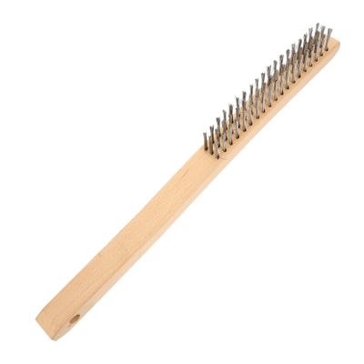TOPBATHY Stainless Steel Wire Brush with Wooden Handle for Removing Rust and Paint