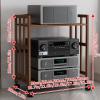 Height-Adjustable Audio Shelf, TV Stand and Record Player Table, 55 x 38 x 77 cm view 2