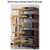 Height-Adjustable Audio Shelf, TV Stand and Record Player Table, 55 x 38 x 77 cm view 3