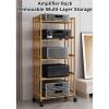 Height-Adjustable Audio Shelf, TV Stand and Record Player Table, 55 x 38 x 77 cm view 4