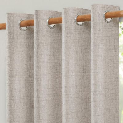 Softalker Linen Sheer Curtains, 63" H x 55" W, 2-Piece Set, Natural