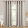 Softalker Linen Sheer Curtains, 63" H x 55" W, 2-Piece Set, Natural view 2