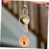 PVC and Metal Billiard Ball Keychains, 5-Pack, for Bags view 4