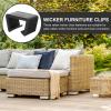 Couch Clamps for Rattan Furniture, Adjustable Black Fasteners, 2.48 x 1.38 x 1.46 in view 3