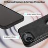 BinBoom Leather Phone Case for iPhone 16e/17e with Stand, Black view 4
