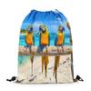 Loussiesd Parrot Wild Birds Drawstring Gym Sack, 33 x 40 cm, Seaside Birds view 3