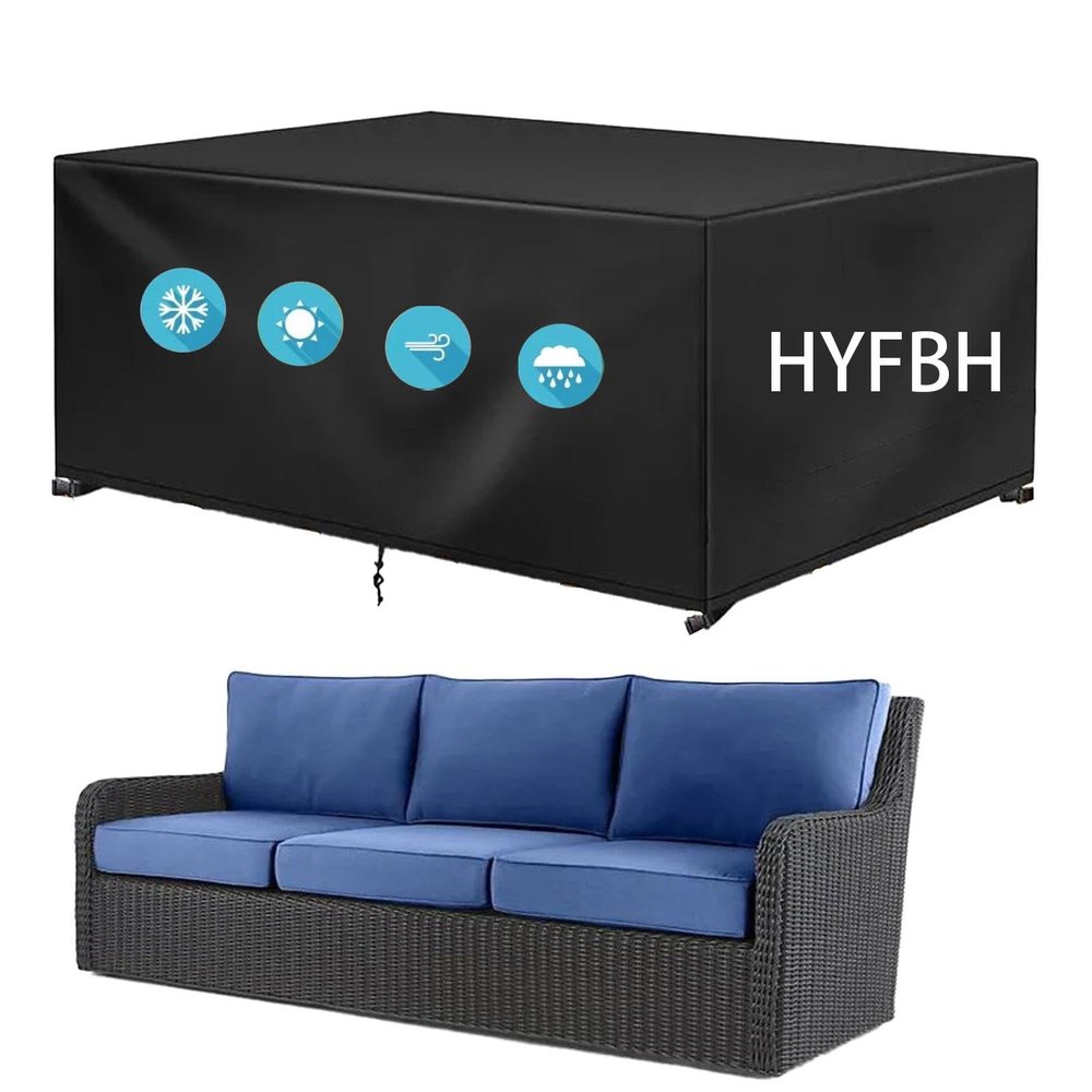 HYFBH Waterproof Patio Furniture Cover 330 x 240 x 100 cm, 420D Oxford Fabric, UV-Resistant