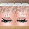 Photography Backdrop for Lash Makeup Artists, Dripping Glitter Sea Girl Spa Fashion Party Banner, 250 x 180 cm view 1