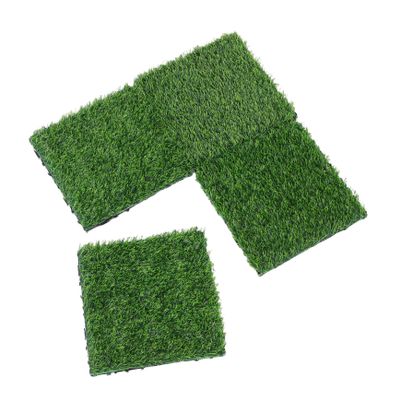 SHINEOFI Artificial Grass Squares, 4-Pack, Green, 30 x 30 cm