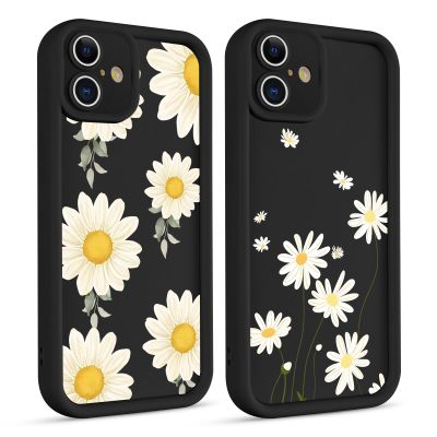 Phoona 2-Pack Phone Cases for iPhone 16 Plus 6.7-inch, Black Daisy Flowers