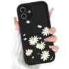 Phoona 2-Pack Phone Cases for iPhone 16 Plus 6.7-inch, Black Daisy Flowers view 3
