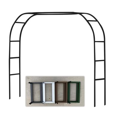 Metal Garden Rose Arch with Removable Base, Black, 180 x 40 x 220 cm
