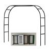 Metal Garden Rose Arch with Removable Base, Black, 180 x 40 x 220 cm view 1