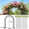 Metal Garden Rose Arch with Removable Base, Black, 180 x 40 x 220 cm view 3