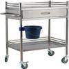 Medical Stainless Steel Utility Cart, 2-Tier, for Labs and Emergencies, 80 × 22.5 × 86 cm view 1