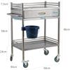Medical Stainless Steel Utility Cart, 2-Tier, for Labs and Emergencies, 80 × 22.5 × 86 cm view 2