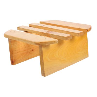 Warmhm Wooden Step Stool for Bathroom and Sauna, Decorative Solid Wood Footstool in a Minimalist Style for Living Room and Bedroom