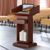 QWPYDXN Standing Lectern with Open Storage view 3
