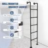 4–8 ft Ladder for Lofts and Homes, Wall-Mounted Bunk Bed Ladder for Dorms, Durable Basement Egress Safety Ladder, Customizable Size, Black view 4