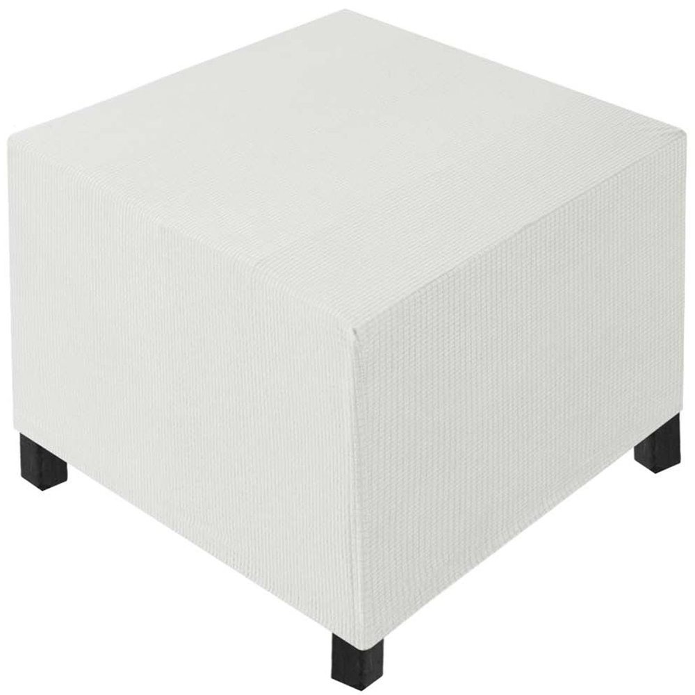 AQIGR Square Ottoman Cover, Stretch Slipcover for 50x50/60x60/45x45/35x35/80x80 cm Ottomans, Color 4, 75x75x50 cm