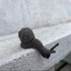 Small Bent Bronze Snail Figure for Edges, 10 cm view 1
