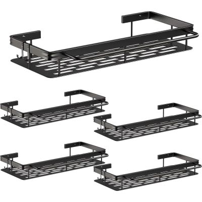 5-Piece No-Drill Shower Caddy and Bathroom Shelf Set