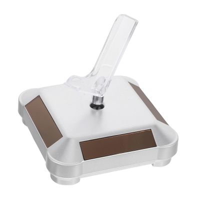 Homoyoyo Solar-Powered Rotating Display Stand for Watches and Phones, Automatic 360° Rotation, Silver ABS
