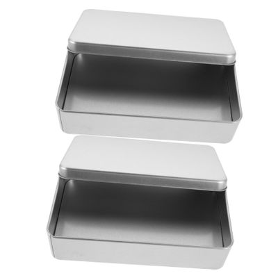 LAPYAPPE Rectangular Coin Organizer with Tin Lid, 2-Pack, for Cash and Stamp Storage