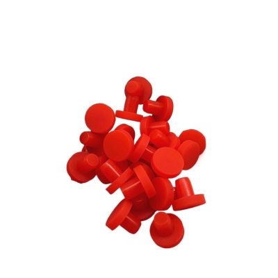 SAJMAKUWLA Silicone Rubber Hole Plugs, 2.717 mm Male Hole Caps, T-Type Sealing Plugs, Dustproof, for Furniture Screw Holes, Red, 10 Pieces (5.5 mm)