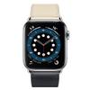 VZEXJIU Genuine Leather Band Compatible with Apple Watch 42mm (Series 3), 44mm, 45mm, 46mm, 49mm, Replacement Band for iWatch Ultra 2/1, Series 10–3 and SE, for Men and Women, White/Dark Blue view 4