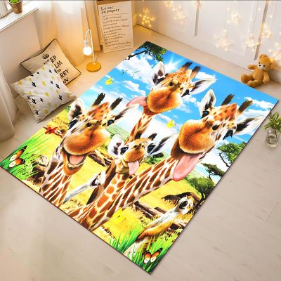 Fadaing Giraffe Rug for Living Room, 160 × 230 cm, Bedroom and Children's Room, Sea Animals Children's Play Rug (3.60 × 90 cm)
