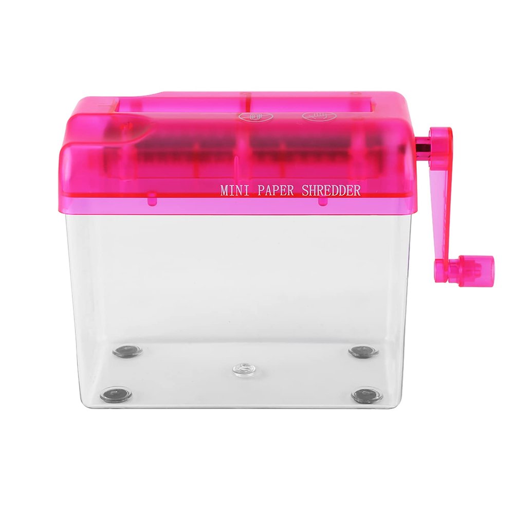 Mini Paper Shredder, Manual Hand-Crank Shredder, Transparent (#1) (#2)
