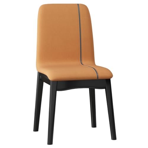 KUANGGE Faux Leather Dining Chair, Mid-Century Modern Armless Chair with Wooden Legs