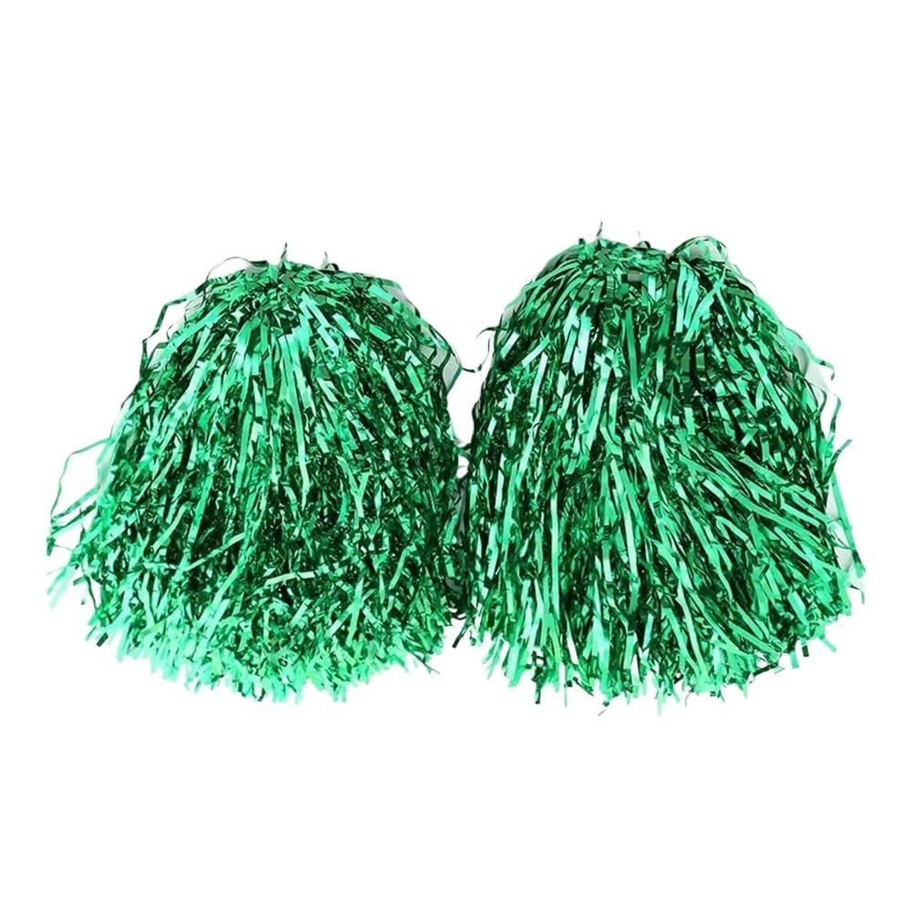 1 Pair of Cheerleading Pom-Poms, Affordable and Practical, Green Handles