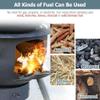 Portable Carbon Steel Potbelly Rocket Stove, Multifunctional Camping Tent Stove with Simple Smoke Control for Outdoor Cooking, N (Size: 52 x 48 cm) view 3