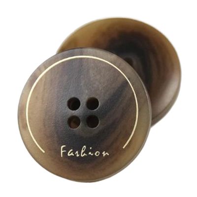 Four-Hole Resin Coat Buttons with Embossed Letter, Color 11, 18 mm, 10-Pack
