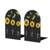 Mexpekil Wooden Bookends with Fantasy Sunflower Design, 2-Piece Set view 1