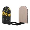 Mexpekil Wooden Bookends with Fantasy Sunflower Design, 2-Piece Set view 2