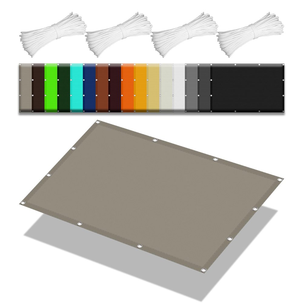 Rectangular Shade Sail 40 x 150 cm, Waterproof, 98% UV Protection, Taupe