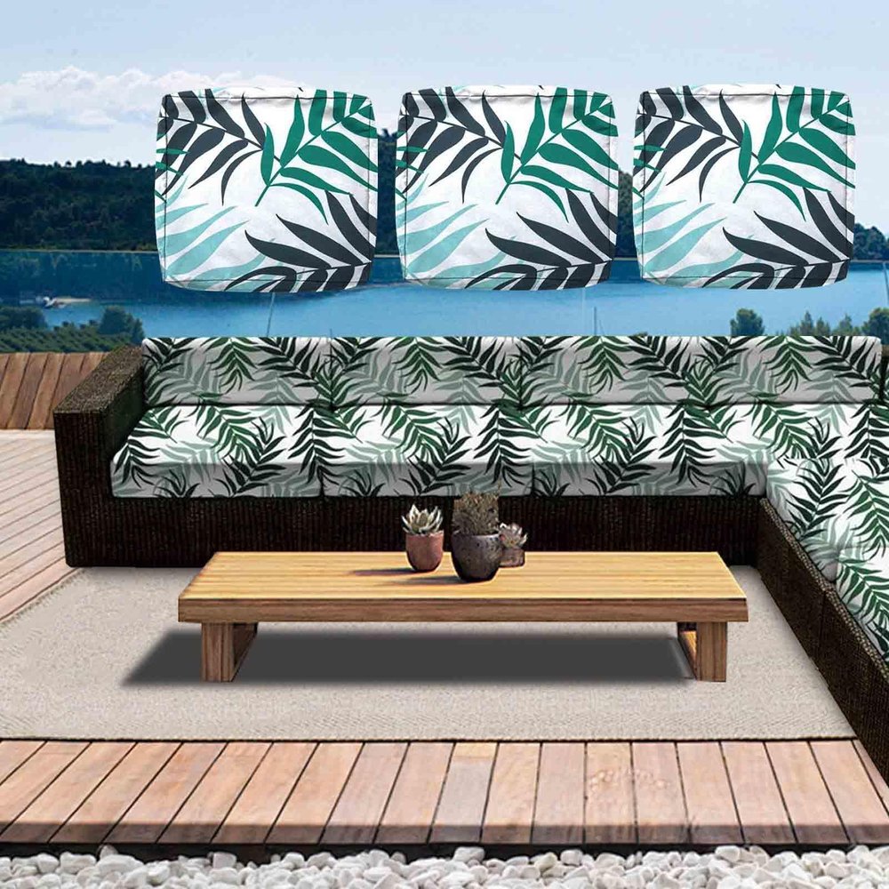 MTHGH Outdoor Weatherproof Sofa Cushion Cover, 1/2/3 Pack, #26, 55x45x10 cm, 3-Pack